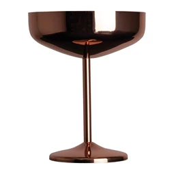 Martini pohár, réz bevonattal, 300ml rose gold színben fénylik, 11,7x14,5cm