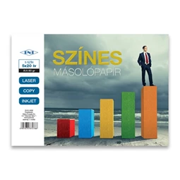 Másolópapír színes A/4 80gr vegyes 5x20lap/csomag intenzív színek Clairefontaine