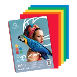 Másolópapír színes A/4  BLUERING, 80g., intenzív színek, 5x20lap/csomag vegyes szin