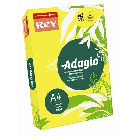 Másolópapír színes A4 REY Adagio 160g, intenzív sárga, 250lap/csomag