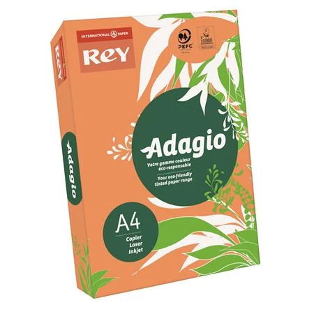 Másolópapír színes A/4 REY Adagio 80g, neon mandarin