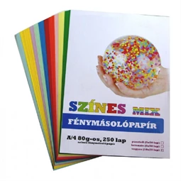 Másolópapír színes A/4 80gr vegyes 10x25lap/csomag 250ív/csomag 10 szín