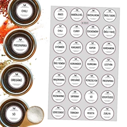 Matrica 28 fűszer név, 3cm