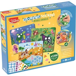 Készségfejlesztő MAPED Matrica készlet, geometriai, MAPED CREATIV Geometric Stickers a világ állatai