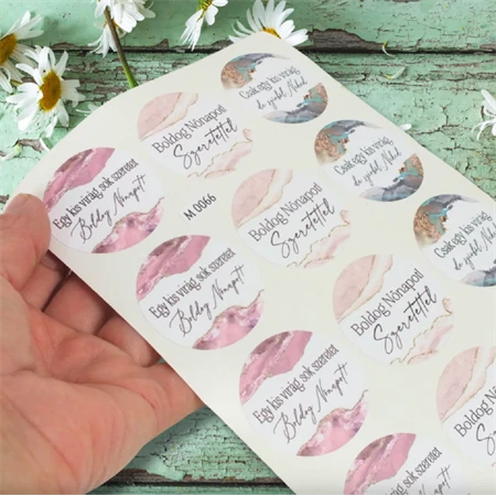 Matrica nőnapi márványos, 15db/lap