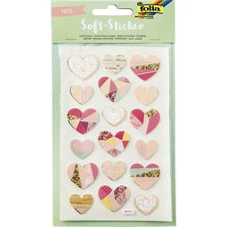 Matrica szett 33db-os puha pasztell szívek