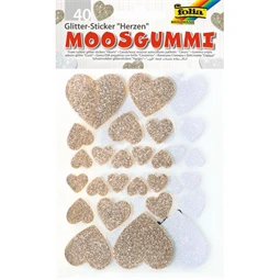 Matrica szett 40db-os habszivacs, csillogó szívek