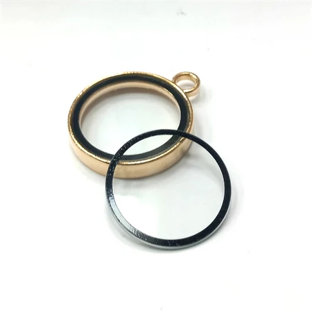 Medál 2 üveg+ fém keret 28mm arany 1db/csomag