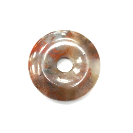 Medál ásvány hatású fánk alakú 45mm vörös-opál 1db