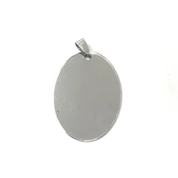 Medál fém ovális gravírozható 43x30mm ezüst 1db
