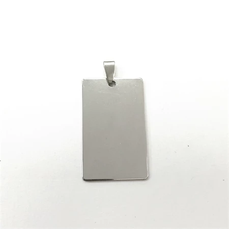 Medál fém téglalap gravírozható 40x25mm ezüst 1db