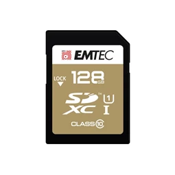 Memóriakártya, SDXC, 128GB, UHS-I/U1, 85/20 MB/s, EMTEC "Elite Gold"