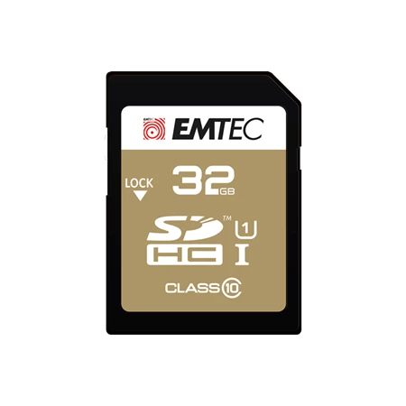 Memóriakártya, microSDHC, 32GB, UHS-I/U1, 85/20 MB/s, adapter, EMTEC "Elite Gold"