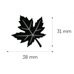 Mintalyukasztó sziluett, dombor nyomással, 31x38mm juharfalevél