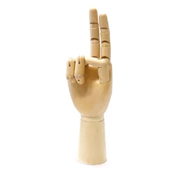 Modell kéz, fa, 25cm, állítható ujjakkal, jobb kéz