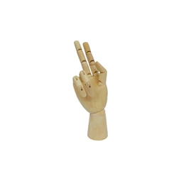 Modell kéz, fa, 25cm, állítható ujjakkal, jobb kéz