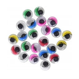 Mozgó szem kör 10mm színes 24db/cs