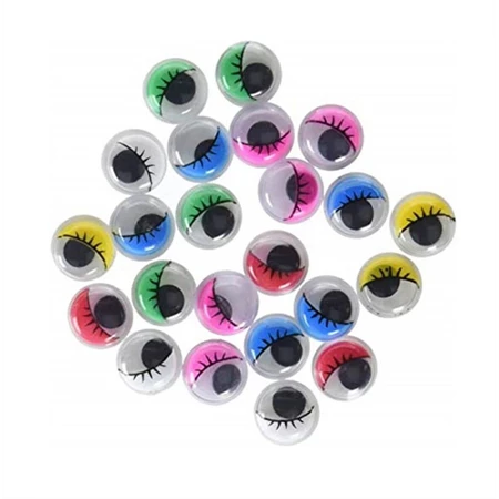 Mozgó szem kör 10mm színes 24db/cs