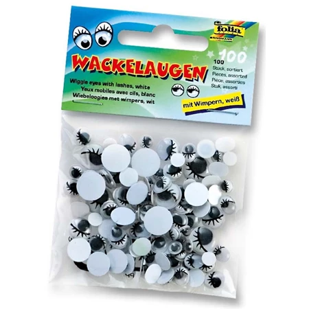 Mozgó szem kör Folia szempillás, 100db-os vegyes méret