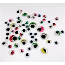 Mozgó szem kör vegyes méret, vegyes színben 26 darab/csomag