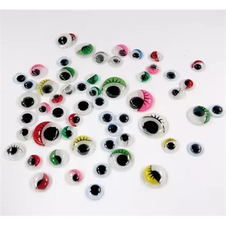 Mozgó szem kör vegyes méret, vegyes színben 26 darab/csomag