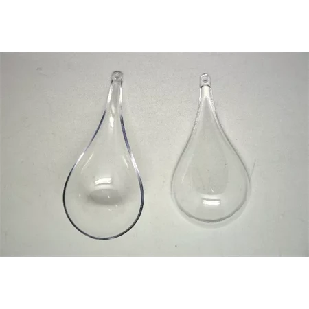 Műanyag átlátszó szétszedhető csepp forma 11x6cm 5db/csomag
