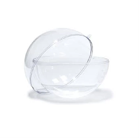 Műanyag átlátszó szétszedhető gömb 9cm