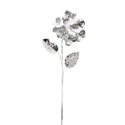 Művirág Hortenzia fényes polyester 60x12x12 cm ezüst