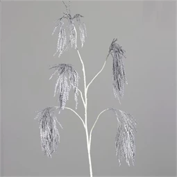 Művirág amaranthus glitteres műanyag 116cm ezüst