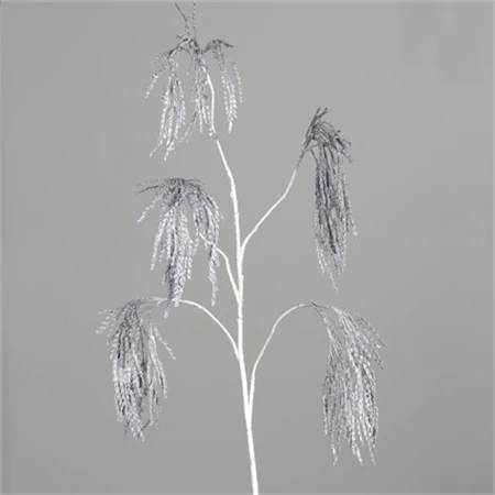 Művirág amaranthus glitteres műanyag 116cm ezüst