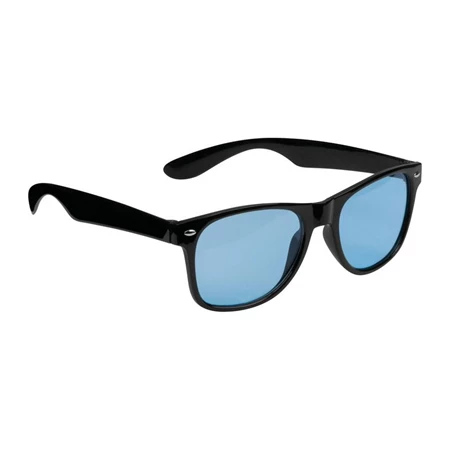 Napszemüveg fekete kerettel, UV 400 védelem, kék színű lencse