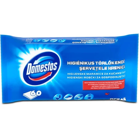 Nedves törlőkendő, 60 db, DOMESTOS óceán