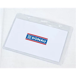 Névkitűző DONAU hajlékony fekvő 50db/csomag 105x65mm, azonosítókártya tartó
