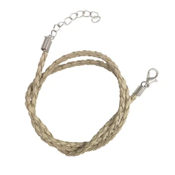Nyaklánc alap fonott bőr bézs 1db