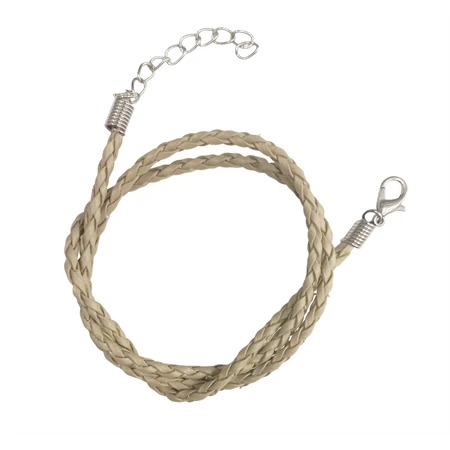 Nyaklánc alap fonott bőr bézs 1db