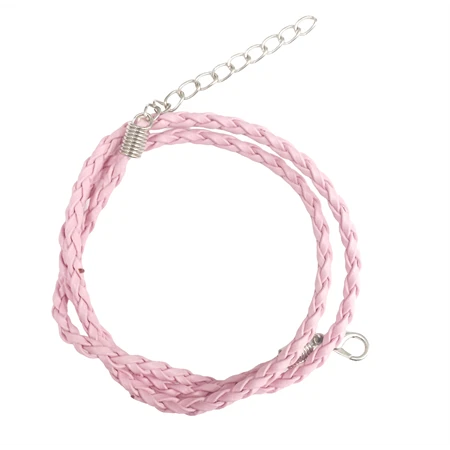 Nyaklánc alap fonott bőr rózsaszín 1db