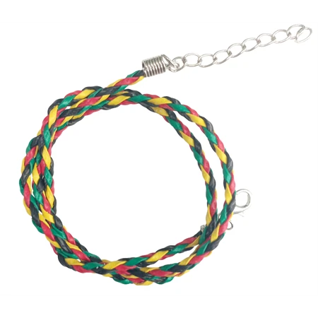 Nyaklánc alap fonott bőr színes 1db