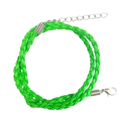 Nyaklánc alap fonott bőr zöld 1db