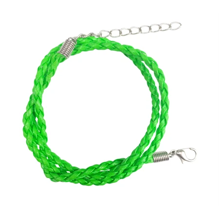 Nyaklánc alap fonott bőr zöld 1db