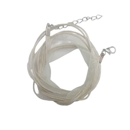 Nyaklánc organza szalagos elefántcsont