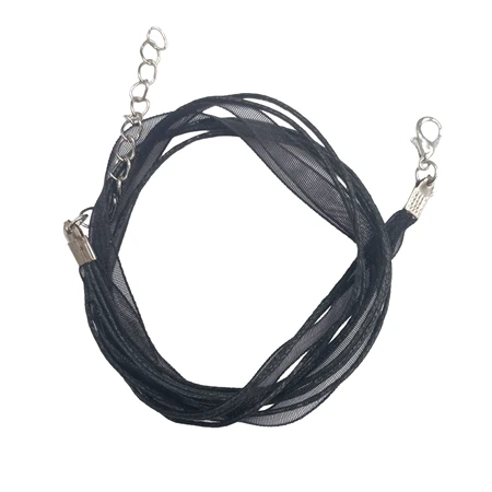 Nyaklánc organza szalagos fekete