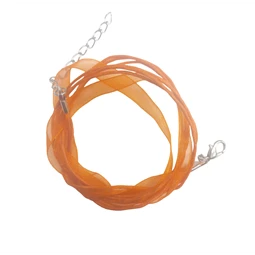 Nyaklánc organza szalagos narancs