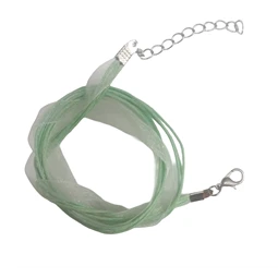 Nyaklánc organza szalagos vil.zöld