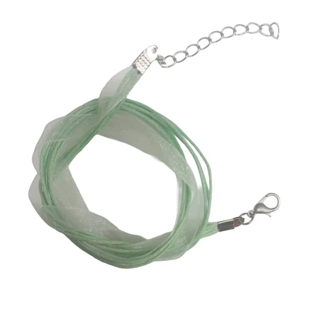 Nyaklánc organza szalagos vil.zöld