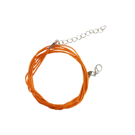 Nyaklánc viaszolt pamutszál narancs 1db