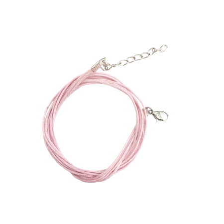 Nyaklánc viaszolt pamutszál rózsaszín 1db