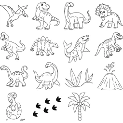 Nyomda készlet HEYDA 15db-os Dinoszaurusz + fekete bély.párna