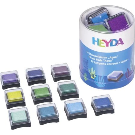 Nyomdapárna készlet HEYDA 10db-os 3x3cm Víz színek