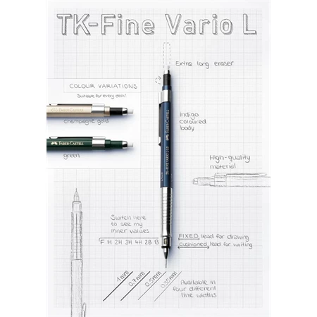 Nyomósirón Faber-Castell 0,35mm TK-FINE Vario L pezsgőarany testszín