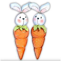 Nyomtatott dekorkarton 2mm vastag 13cm, Nyuszi répa 2db/csomag